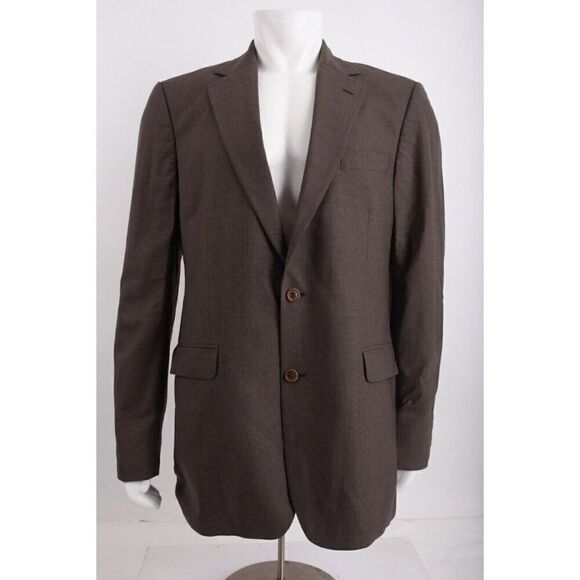 Brooks Brothers Mens Suit Jacket Sport Coat US 41 L Stretch Brown Wool Blend